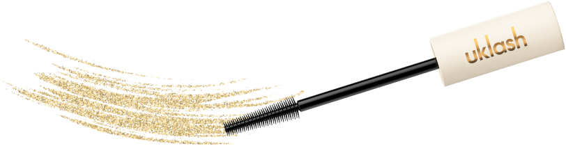 UKLASH mascara wand with a gold glitter stroke