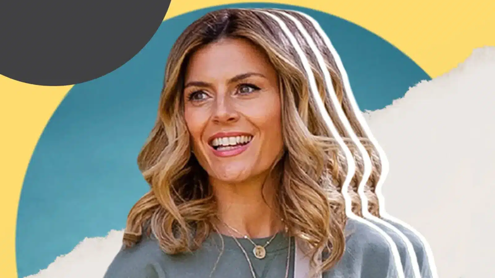 Zoe Hardman, author of "early menopause in your 30s", looking to the left and smiling with a multicoloured background