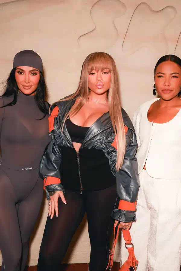 Kim Kardashian, Latto and Emma Grede at the launch of NikeSKIMS